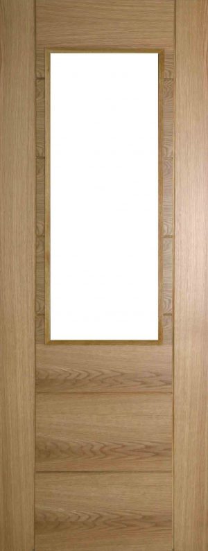 Internal Oak 991 Door Prefinished with Clear Flat Glass
