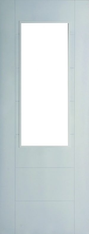 Internal White Moulded Smooth 991Door Primed with Clear Flat Glass