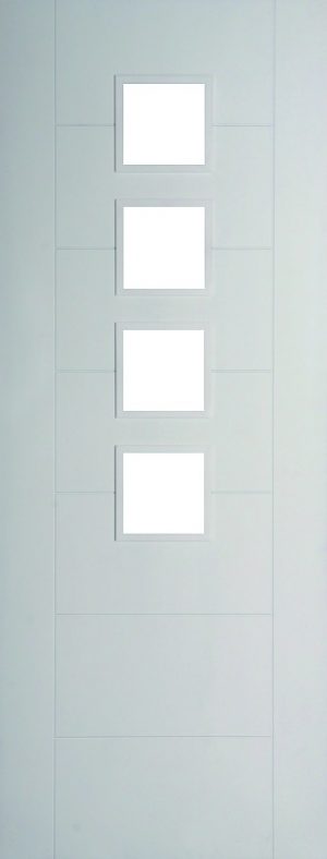 Internal White Moulded Smooth 994 Door Primed with Clear Flat Glass