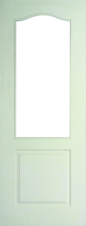Internal White Moulded Woodgrain Classique 1 Light Door Primed with Clear Flat Glass