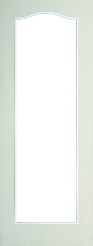 Internal White Moulded Woodgrain Colonist Full Light Door Primed with Clear Flat Glass