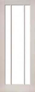 Internal White Moulded Smooth Cuba 3 Light Door Primed with Clear Flat Glass