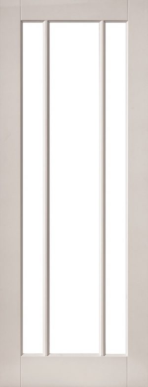 Internal White Moulded Smooth Cuba 3 Light Door Primed with Clear Flat Glass
