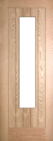 Internal Oak Mexicano 1 Light Door Prefinished with Clear Flat Glass