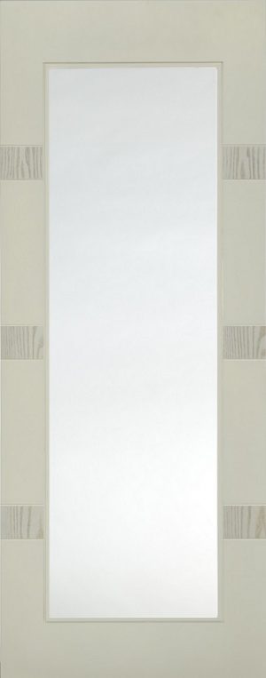 Internal White Moulded Smooth Aurora Full Light Door Primed with Clear Flat Glass