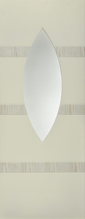 Internal White Moulded Smooth Aurora Oval Door Primed with Clear Flat Glass