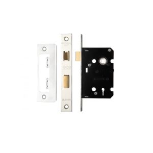 chrome door lever lock