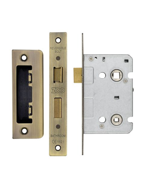 Bathroom Lock 65mm Antique Brass